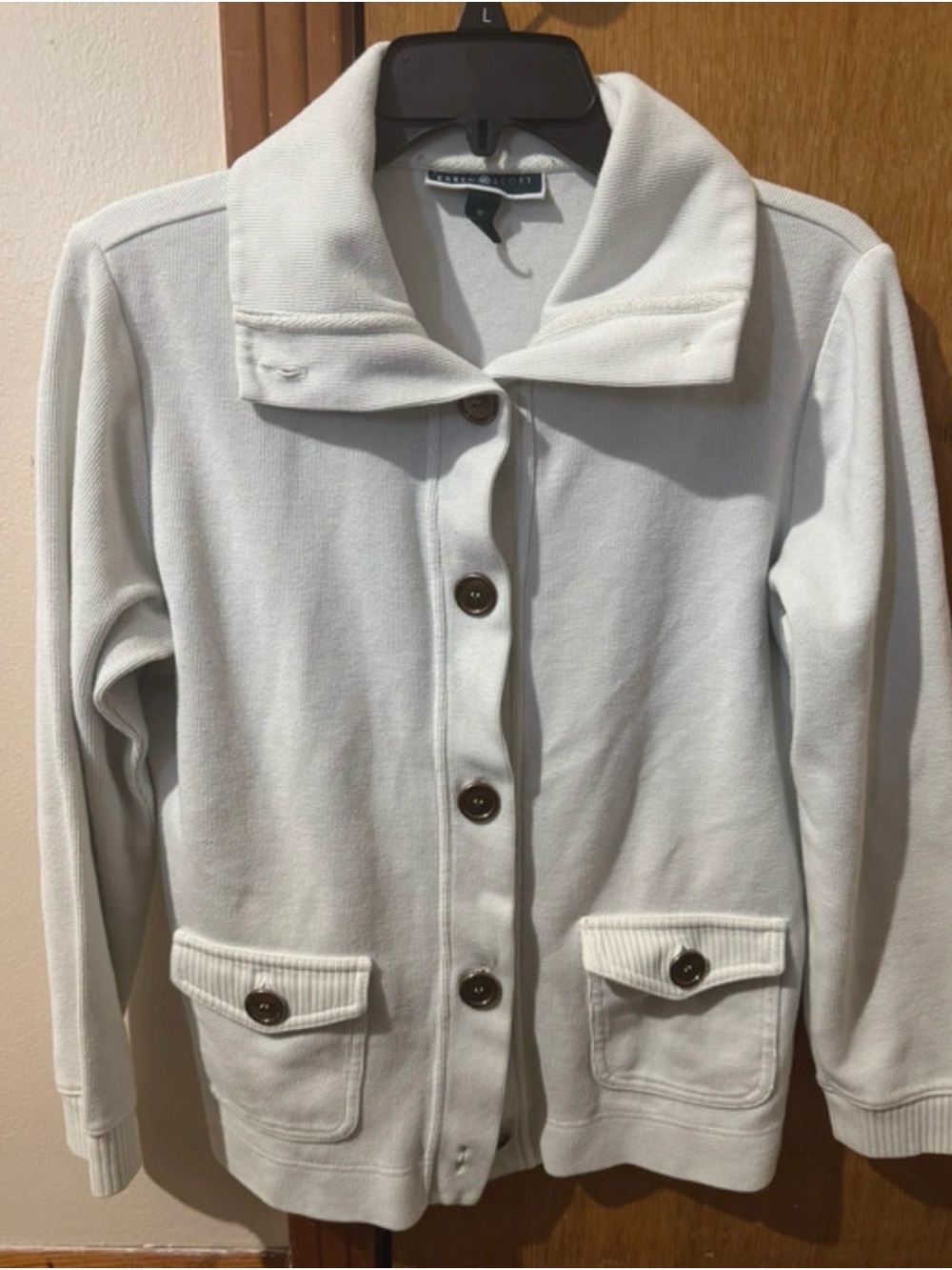Karen Scott Off-White Button-Front Utility Jacket